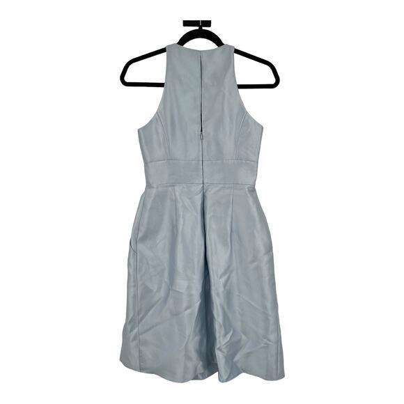 Alfred Sung dress mist D769 pleated satin a-line blue size 2 - Picture 3 of 4